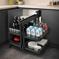 Cestelli Angolo Cucina Estraibili, Sistema Scorrevole Completo con 4 Cestelli per Casa e Bagno
