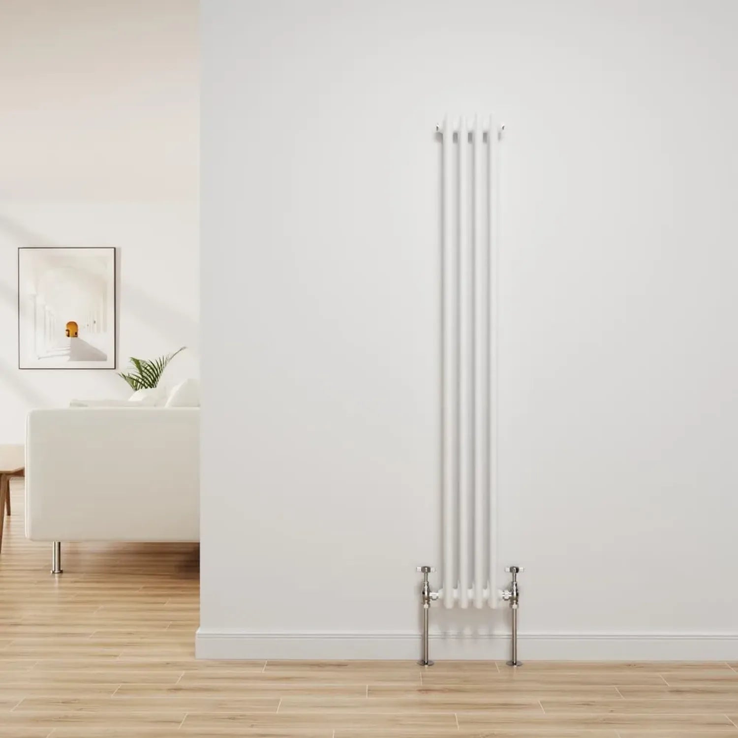 Radiatore in Ghisa 3 Colonne Bianco Lucido 1500x202mm per Riscaldamento