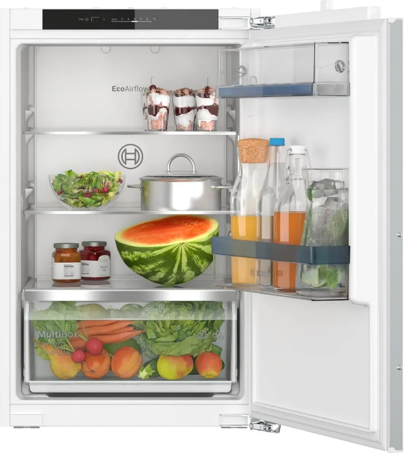 Bosch KIR21VFE0 - Frigorifero da Incasso Serie 4, 88x56 cm, 136L, con MultiBox XXL e LED, EcoAirflow