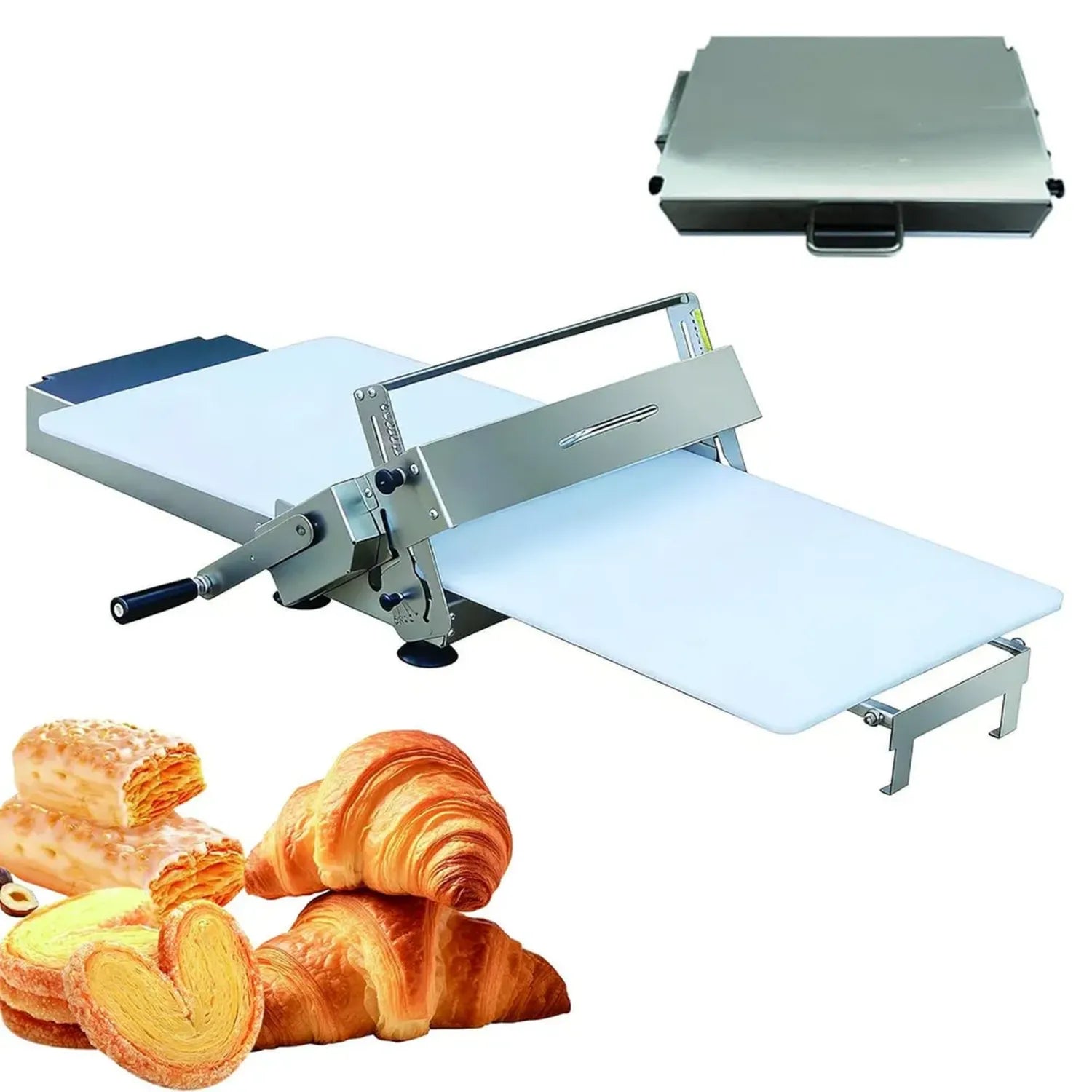 Rullo Sfogliatrice Regolabile in Acciaio Inox per Pasta e Dolci