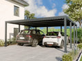 Copertura Auto in Alluminio Antracite 570x550 cm per 2 Veicoli