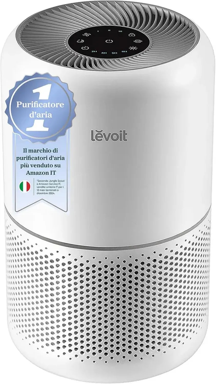 LEVOIT Purificatore d'Aria con Filtro HEPA per Casa e Ufficio, 44m² Copertura, Ultra Silenzioso 24dB, Rimuove 99,97% di Allergeni e Odori, Modalità Sonno e Timer