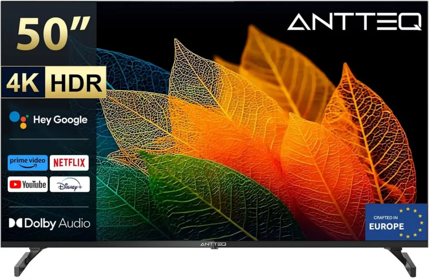Smart TV 50" 4K UHD con Android, Assistente Google, HDR e Dolby Audio