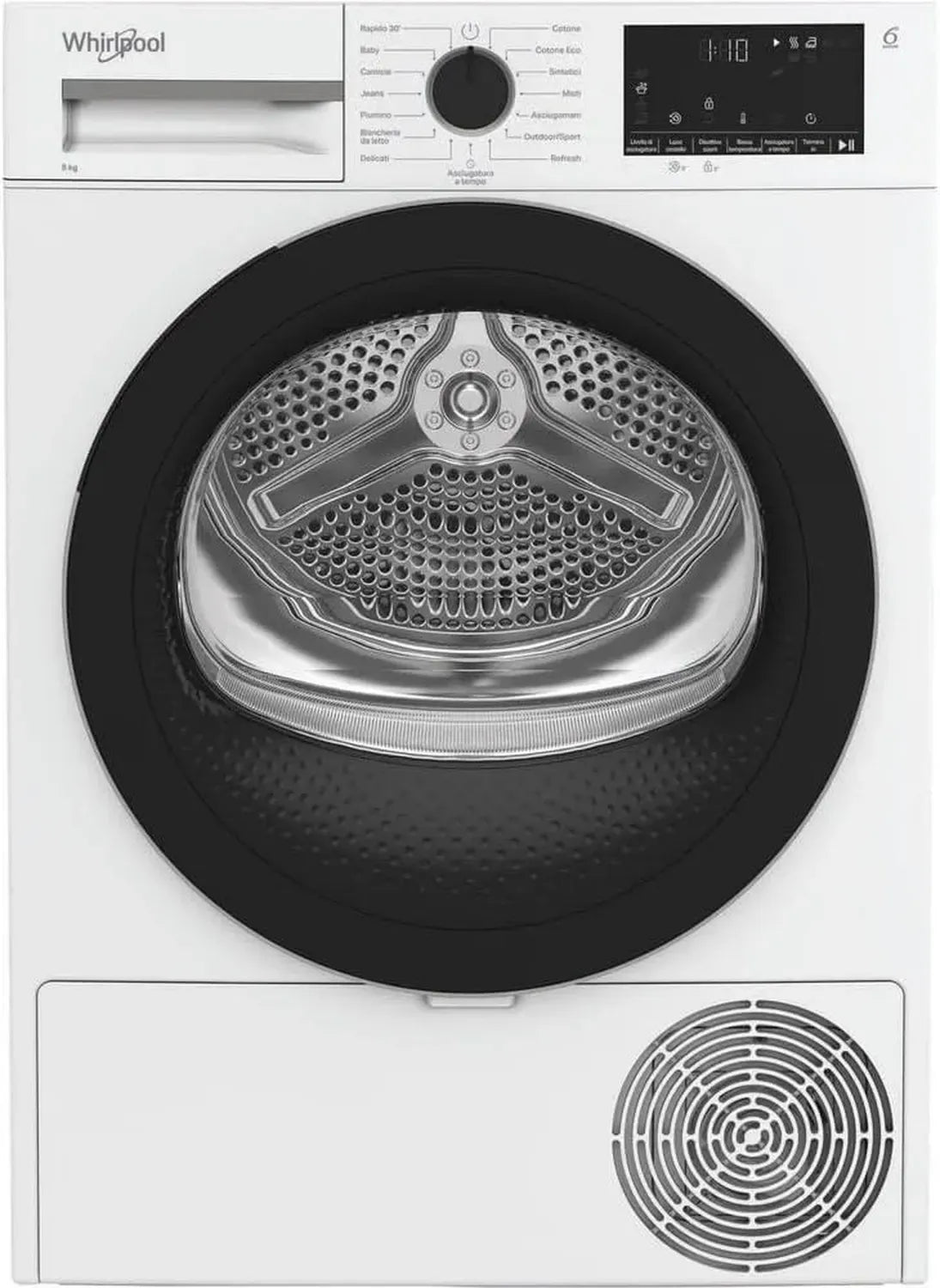 Lavasciuga Whirlpool 8kg Classe D Bianco con Display XL